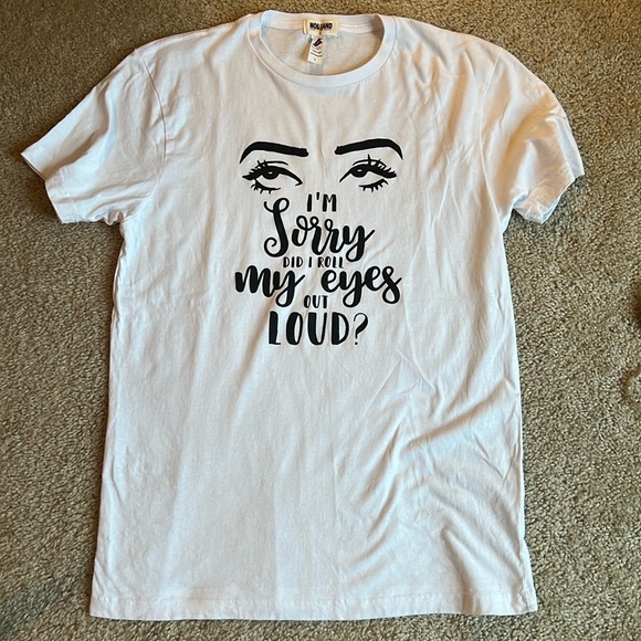 I’m sorry did I roll my eyes out loud unisex short sleeve top white black large - Picture 1 of 3